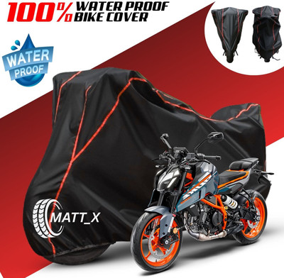 MATT_X Waterproof Two Wheeler Cover for KTM(Duke 390, Black, Blue)