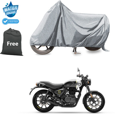 CODOKI Waterproof Two Wheeler Cover for Royal Enfield(Hunter 350, Silver)