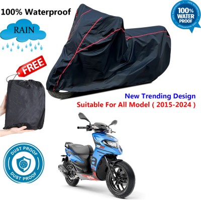 OliverX Waterproof Two Wheeler Cover for Aprilia(SR 125, Black, Red)