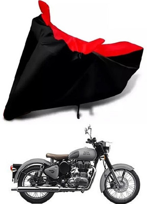 DSAMI Two Wheeler Cover for Royal Enfield(Classic Gunmetal, Red, Black)