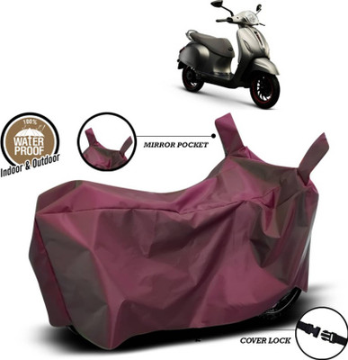 KEDIT Two Wheeler Cover for Bajaj(Urbanite Chetak, Maroon)