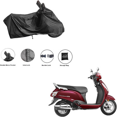 RiderShine Waterproof Two Wheeler Cover for Suzuki(New Access 125, Black)