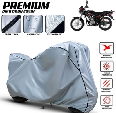 Shiv Kanha Waterproof Two Wheeler Cover for Bajaj(CT 100, Silver, Black)