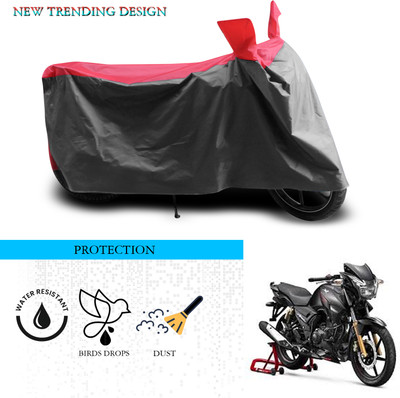 ANTHUB Waterproof Two Wheeler Cover for TVS(Apache 150, Grey, Red)