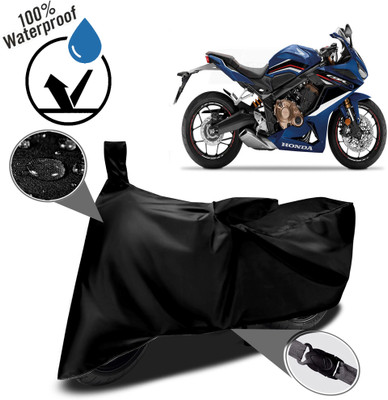 ROYAL AUTO MART Waterproof Two Wheeler Cover for Honda(CBR650R, Black)