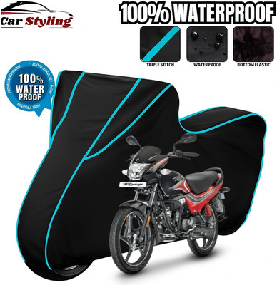 Car Styling Waterproof Two Wheeler Cover for Hero(Passion Plus, Black)