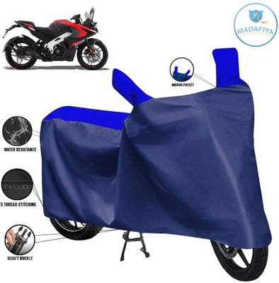 MADAFIYA Waterproof Two Wheeler Cover for Bajaj(Pulsar RS 200, Blue, Multicolor)