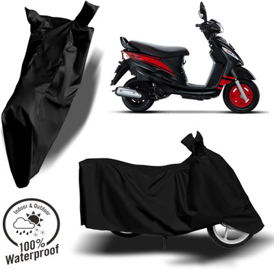 ROYAL AUTO MART Waterproof Two Wheeler Cover for Mahindra(Kine, Black)