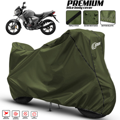 AutoGalaxy Waterproof Two Wheeler Cover for Honda(Unicorn, Green, Black)