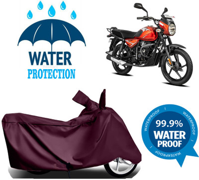 RTS COLLECTIONS Waterproof Two Wheeler Cover for Bajaj(CT110, Maroon)
