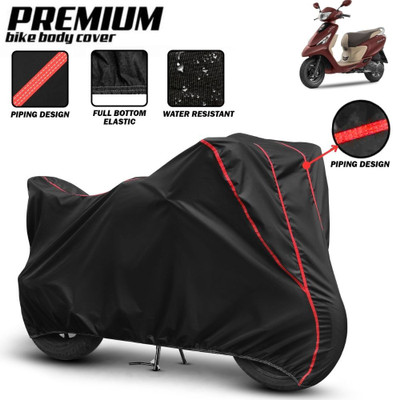 Mwiss Waterproof Two Wheeler Cover for TVS(Scooty Zest 110, Black, Red)