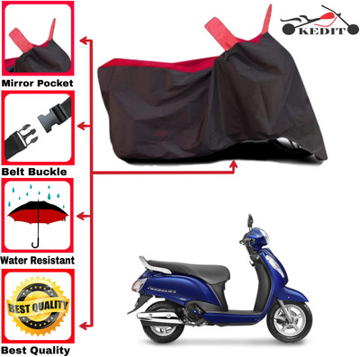 AASHTIK MART Two Wheeler Cover for Suzuki(Access 125, Red, Black)
