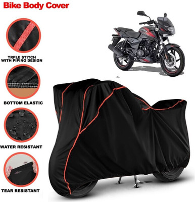 Grizzly Two Wheeler Cover for Bajaj(Pulsar 150, Black, Red)