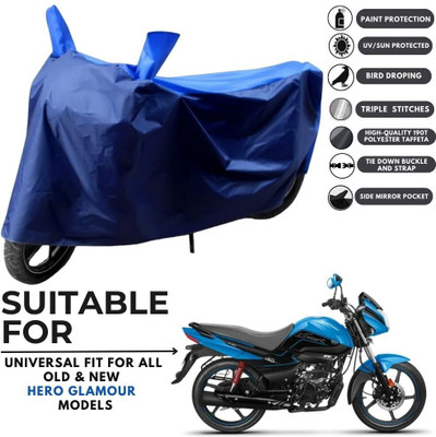 MADAFIYA Two Wheeler Cover for Hero(Glamour Programmed FI, Blue, Blue)