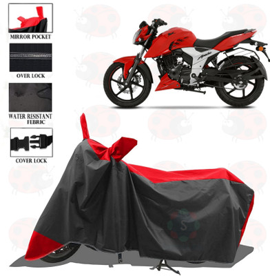 sowelar Waterproof Two Wheeler Cover for TVS(Apache RTR 160 4V, Red, Black)