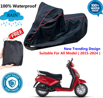 AutoGalaxy Waterproof Two Wheeler Cover for Mahindra(Gusto 125 BS6, Black, Red)
