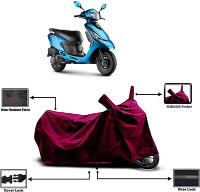 KEDIT Two Wheeler Cover for TVS(Scooty Zest, Maroon)