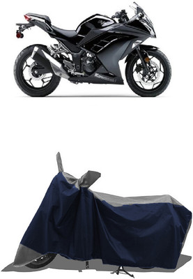 SUGASHRI Waterproof Two Wheeler Cover for Kawasaki(Ninja 300, Grey, Blue)