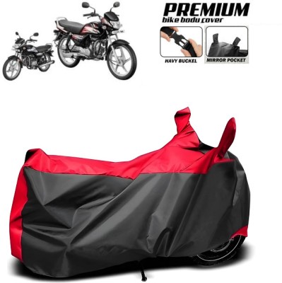 smwzxyu Waterproof Two Wheeler Cover for Yamaha, Bajaj, Hero(Fascino, Red, Black)