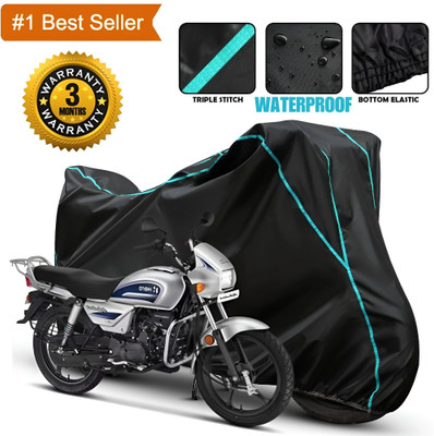 xodi Waterproof Two Wheeler Cover for Hero(Splendor I Smart, Black, Blue, Multicolor)