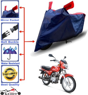 KEDIT Two Wheeler Cover for Bajaj(CT 100, Red, Blue)