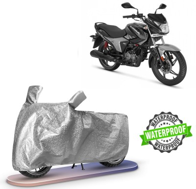 Autoinnovation Waterproof Two Wheeler Cover for Hero, Universal For Bike(Glamour, Silver)