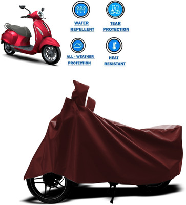 GOSHIV-car and bike accessories Waterproof Two Wheeler Cover for Bajaj(Chetak, Maroon)