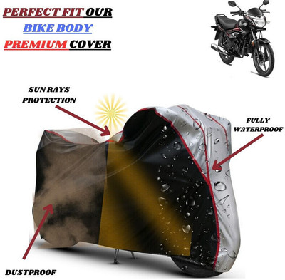 kerwa Waterproof Two Wheeler Cover for Honda(Shine, Black, Silver)