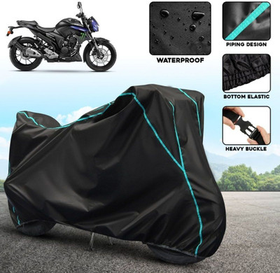 xodi Waterproof Two Wheeler Cover for Yamaha(FZ 25 BS6, Black, Blue)