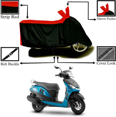 DeepShakshi AUTOMOTIVE Two Wheeler Cover for Yamaha(Alpha BS6, Red, Black)