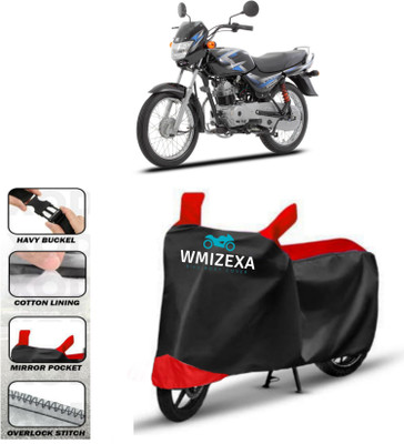 WMIZEXA Two Wheeler Cover for Universal For Bike(CT100, Red, Black)