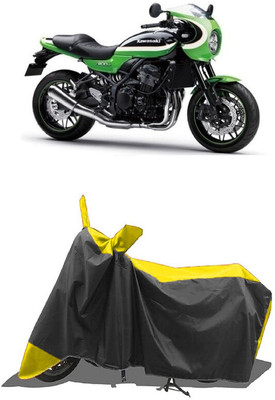 SUGASHRI Waterproof Two Wheeler Cover for Kawasaki(Z900 RS Cafe Racer, Yellow, Black)