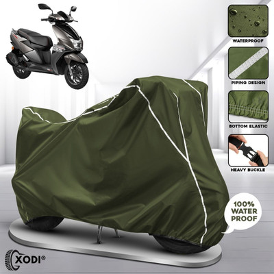 xodi Waterproof Two Wheeler Cover for TVS(NTORQ, Green, White)