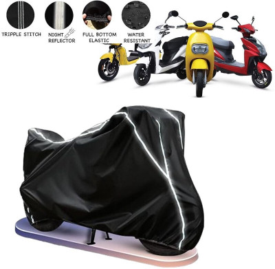 BOTAUTO Two Wheeler Cover for Techo Electra(Electra 4S, Black, White)