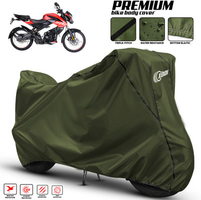 xodi Waterproof Two Wheeler Cover for Bajaj(Pulsar 200NS FI BS6, Green, Black)
