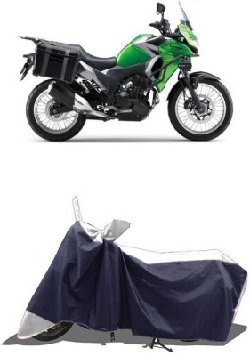 SUGASHRI Waterproof Two Wheeler Cover for Kawasaki(Versys X 300, White, Blue)