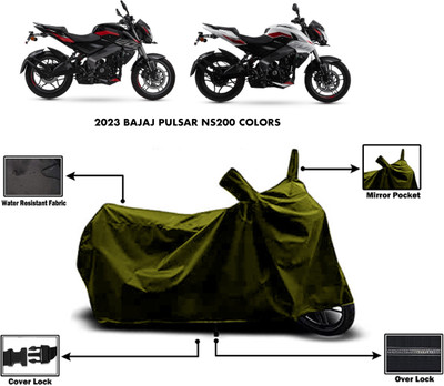 Amexride Two Wheeler Cover for Bajaj(Pulsar NS 200, Green)