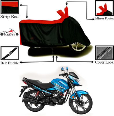 KEDIT Two Wheeler Cover for Hero(Glamour Programmed FI, Red, Black)
