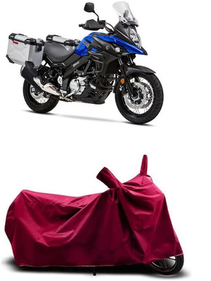 Coxtor Waterproof Two Wheeler Cover for Suzuki(V-Strom 650 XT, Maroon)