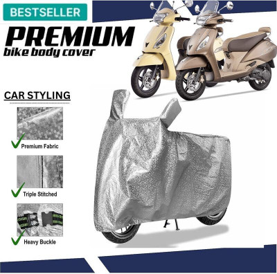 Car Styling Waterproof Two Wheeler Cover for TVS(Jupiter, Silver)