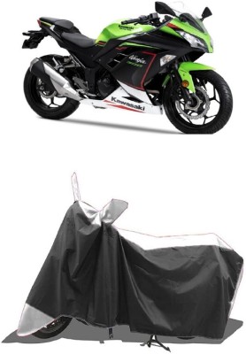 SUGASHRI Waterproof Two Wheeler Cover for Kawasaki(300 BS6, White, Black)