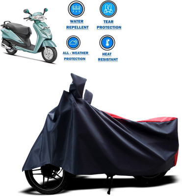DeepShakshi AUTOMOTIVE Two Wheeler Cover for Hero(Duet, Red, Black)