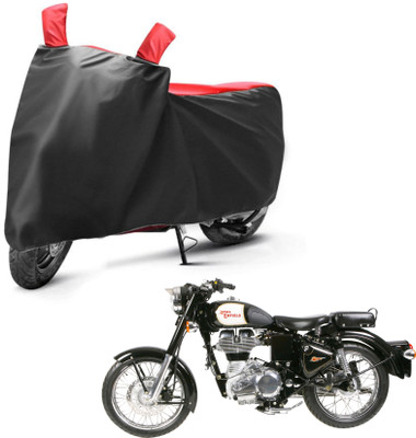 sowelar Waterproof Two Wheeler Cover for Royal Enfield(350, Black, Red)