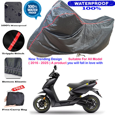 AutoGalaxy Waterproof Two Wheeler Cover for Ather(450 X, Black, Red)
