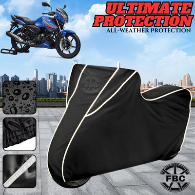 FBC Waterproof Two Wheeler Cover for TVS(Apache RTR 160, Black)