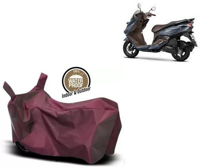 OliverX Waterproof Two Wheeler Cover for Suzuki(Burgman Street, Maroon)