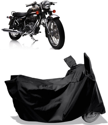 Amexride Two Wheeler Cover for Royal Enfield(Electra Delux, Black)