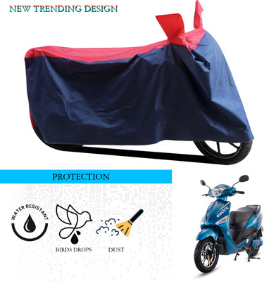 ANTHUB Waterproof Two Wheeler Cover for Hero(Electric Optima, Black, Red)