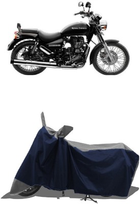 SUGASHRI Waterproof Two Wheeler Cover for Royal Enfield(Thunderbird 500, Grey, Blue)