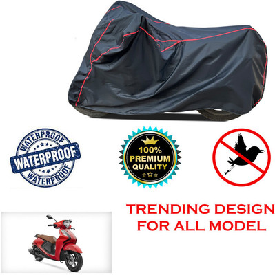 THE REAL ARV Waterproof Two Wheeler Cover for Yamaha(Fascino 125 FI, Black)